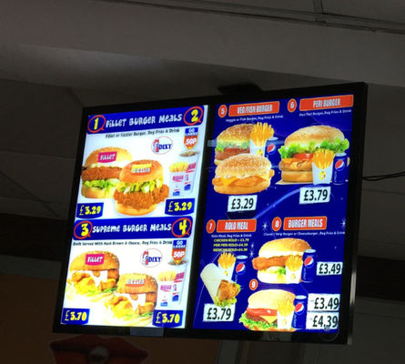 Shop store restaurant hanging menu display Aluminum Magnetic LED Light Box easy install and easy change graphics
